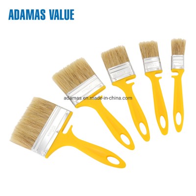 Boar Bristals Paint Brush and Flat Paint Brush with Plastic Handle and Bristles Paint Brush